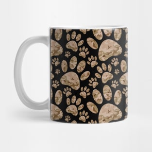 Camo Pattern Dog Paw Prints Mug